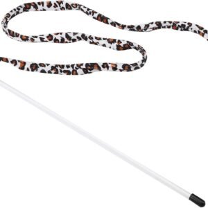 Leopard Cat Teaser, Print Tail Stick Chaser 1Pc Toy Teaser with Bell Cat Funny Toy, Pets Animals for Cats Dogs