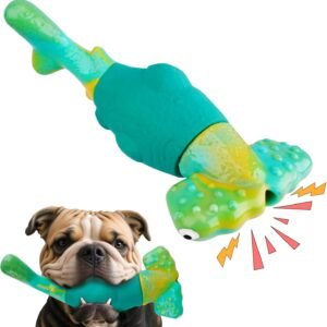 Dog Toys for Aggressive Chewers, Interactive Dog Chew Toys for Large Dogs, Indestructible Squeaky Toys to Keep Them Busy, Tough Toys for Medium/Large Breed (Green)